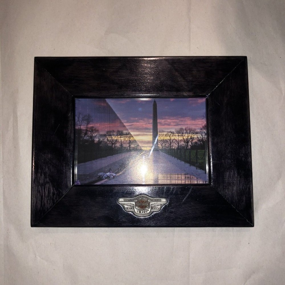 Harley Davidson Picture / Photo Frame - 4x6 In. Photos - Black Wood w/ HD Logo